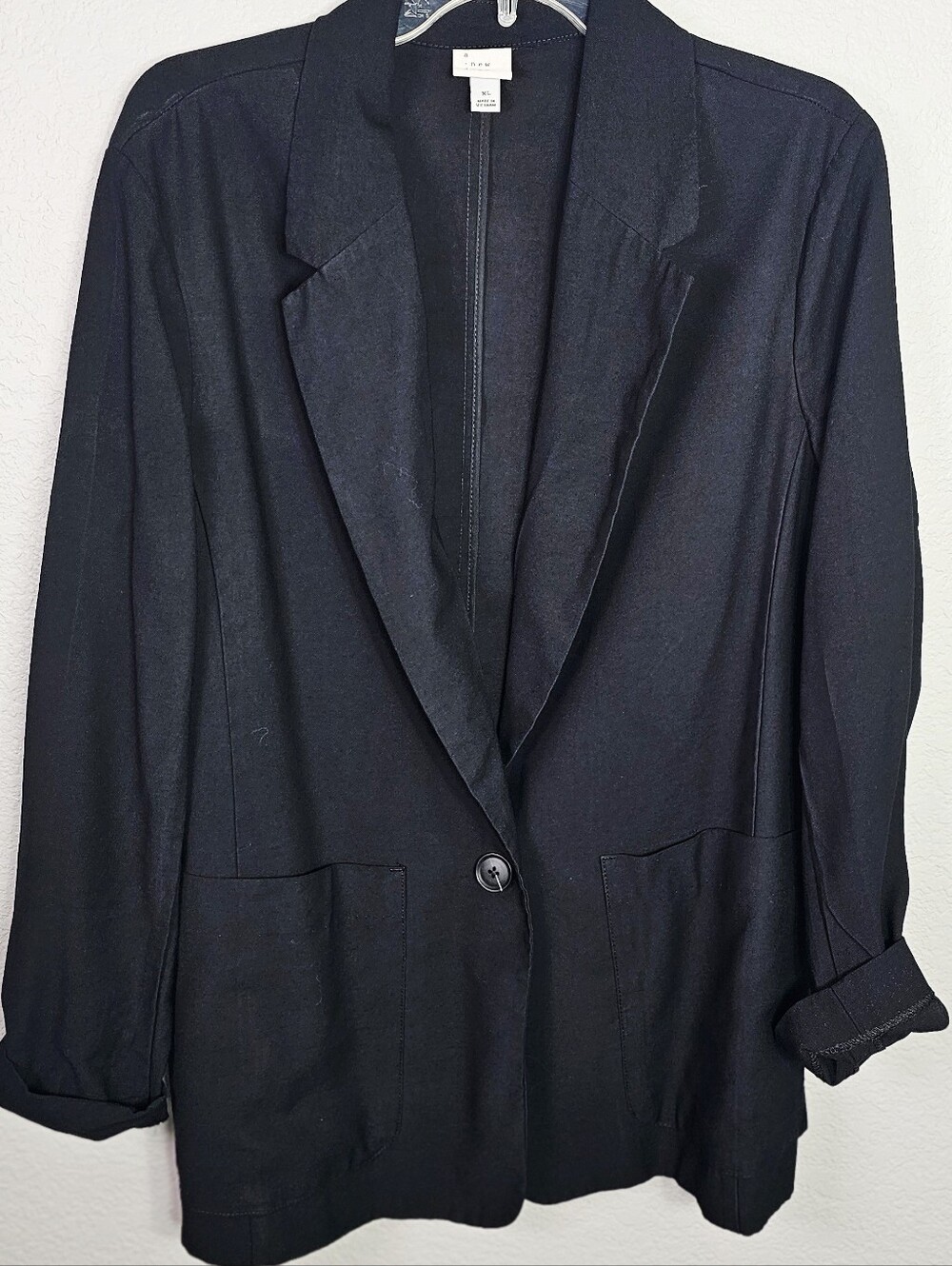 A New Day Black Open Front Blazer Jacket XL Career Casual
